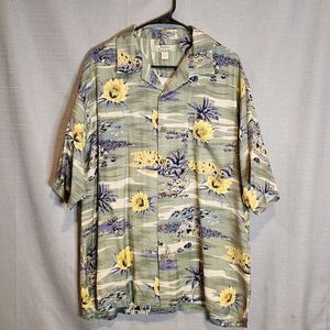 tommy bahama shirt size large 100% silk